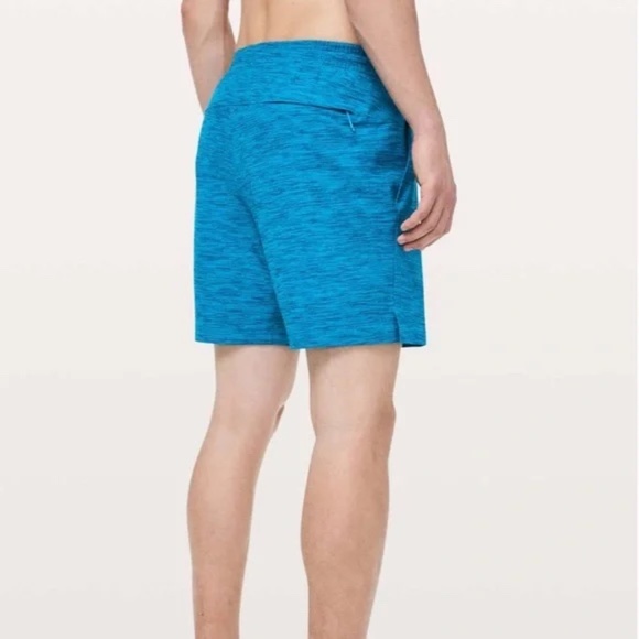 Lululemon Channel Cross Swim Short 7 Invert Heather Vivid Aqua Deep Marine Small - Picture 2 of 8